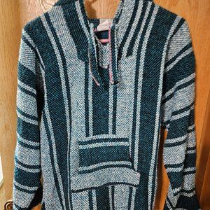 vintage Mexican baja hoodie Mexican stripes hoodie size small